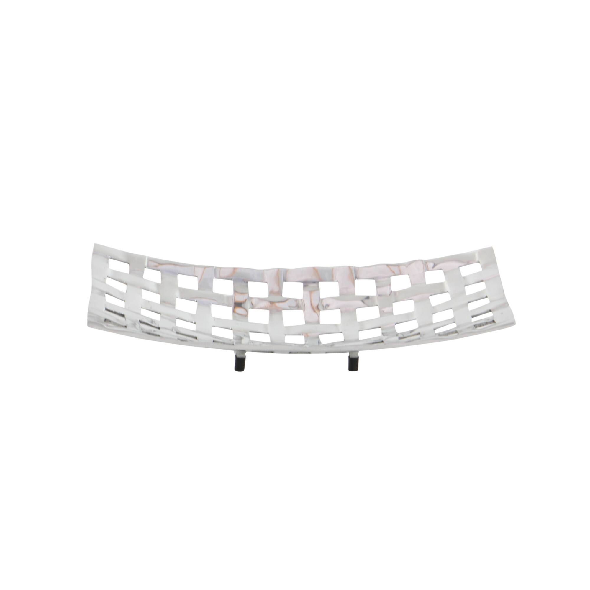 Silver Aluminum Contemporary Tray Set